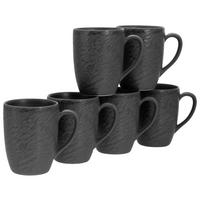 Kaffeebecher Steinzeug 300 Ml 6 Stk. Schwarz Rondo - Schwarz, Basics, Keramik (0,3l) - Creatable