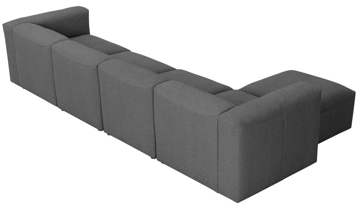 Ecksofa Lena Anthrazit Flachgewebe - Anthrazit, Design, Textil (175/73/100cm) - Max Winzer