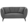 2-Sitzer-Sofa Colori Grau Rücken Echt - Schwarz/Grau, MODERN, Textil (172/83/88cm) - MID.YOU