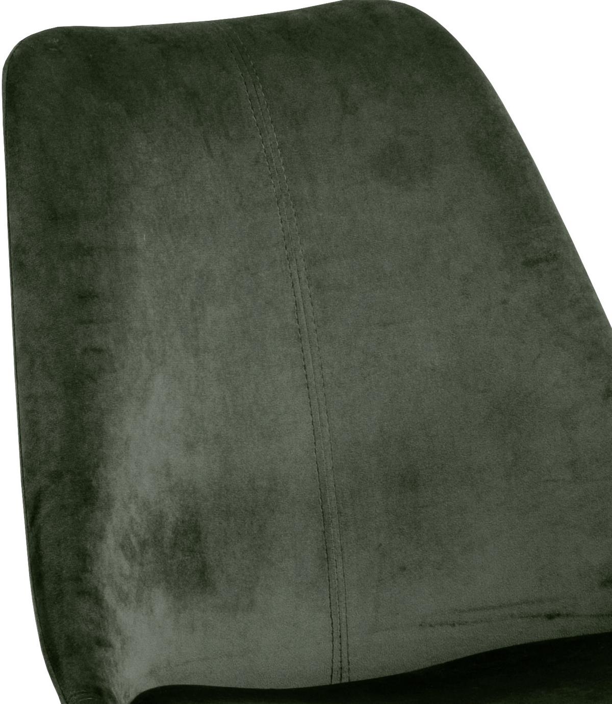 Jedálenská stolička ERIS zamat - čierna/lesná zelená, Trend, kov/textil (48,5/85,5/54cm) - Carryhome