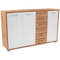 Kommode B 190 cm Q-BIG New, Wotan Eiche Dekor/Weiß - Eichefarben/Weiß, MODERN, Holz (190/105/44cm)