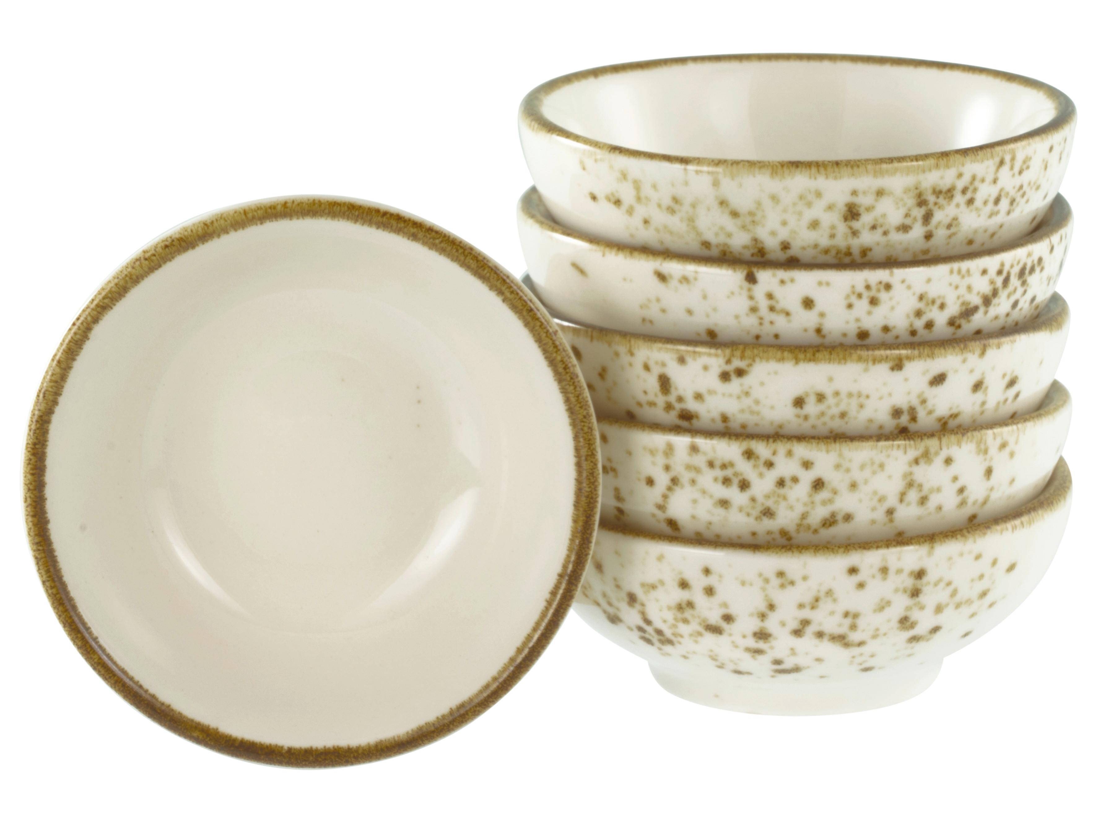 Dipschalenset, 6-Teilig. Steinzeug, Creme