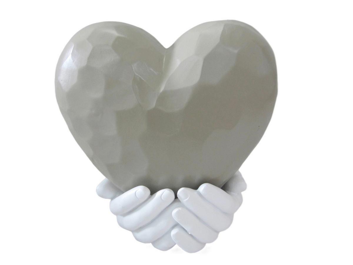 Dekoherz Amore - Weiß/Grau, KONVENTIONELL, Kunststoff (22,5/15,5/23,5cm) - Luca Bessoni