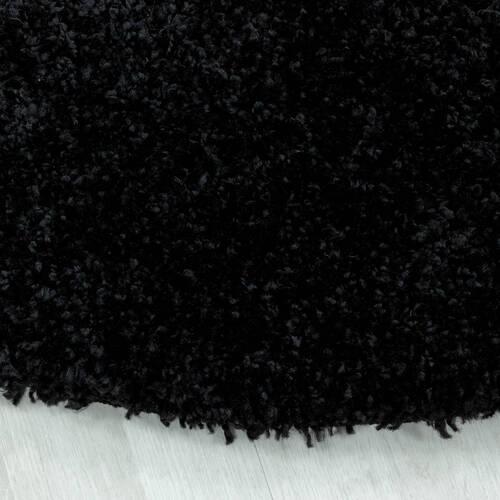 Hochflor Teppich Schwarz Naturfaser Sydney 80x80 cm - Schwarz, Basics, Textil (80cm)