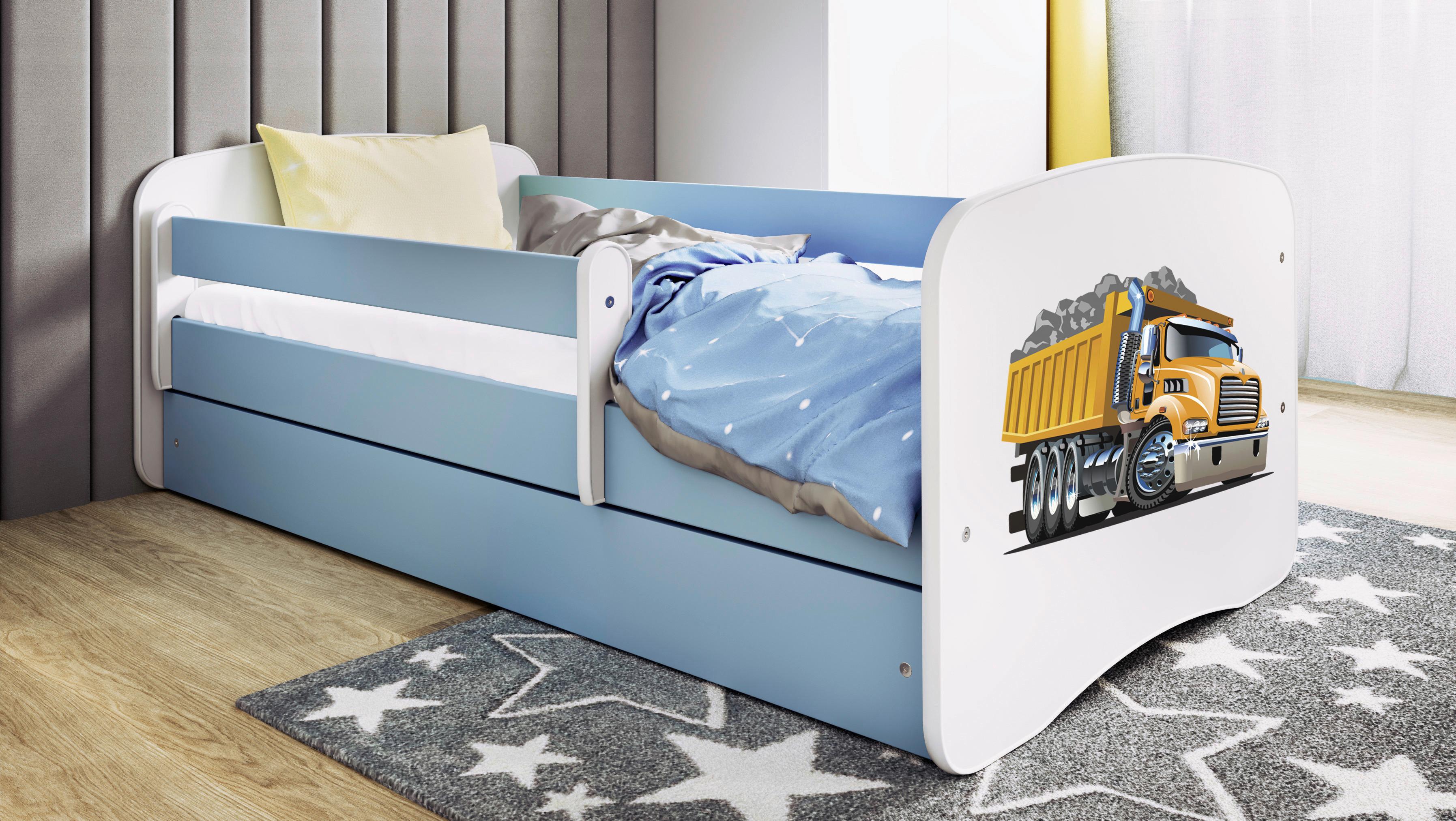 Kinder-/Juniorbett Babydreams inkl. Matratze 80x160 - Blau/Birkefarben, MODERN, Holz/Holzwerkstoff (80/160cm) - MID.YOU