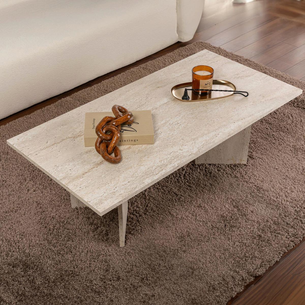 COUCHTISCH Sabin Elfenbein B: 119cm - Elfenbein, Design, Holzwerkstoff (119/40/60cm) - MID.YOU