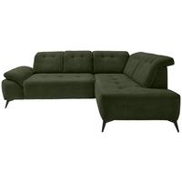 Ecksofa Fiore Dunkelgrün S: 272x200 cm - Dunkelgrün/Schwarz, MODERN, Textil (272/200cm) - Livetastic