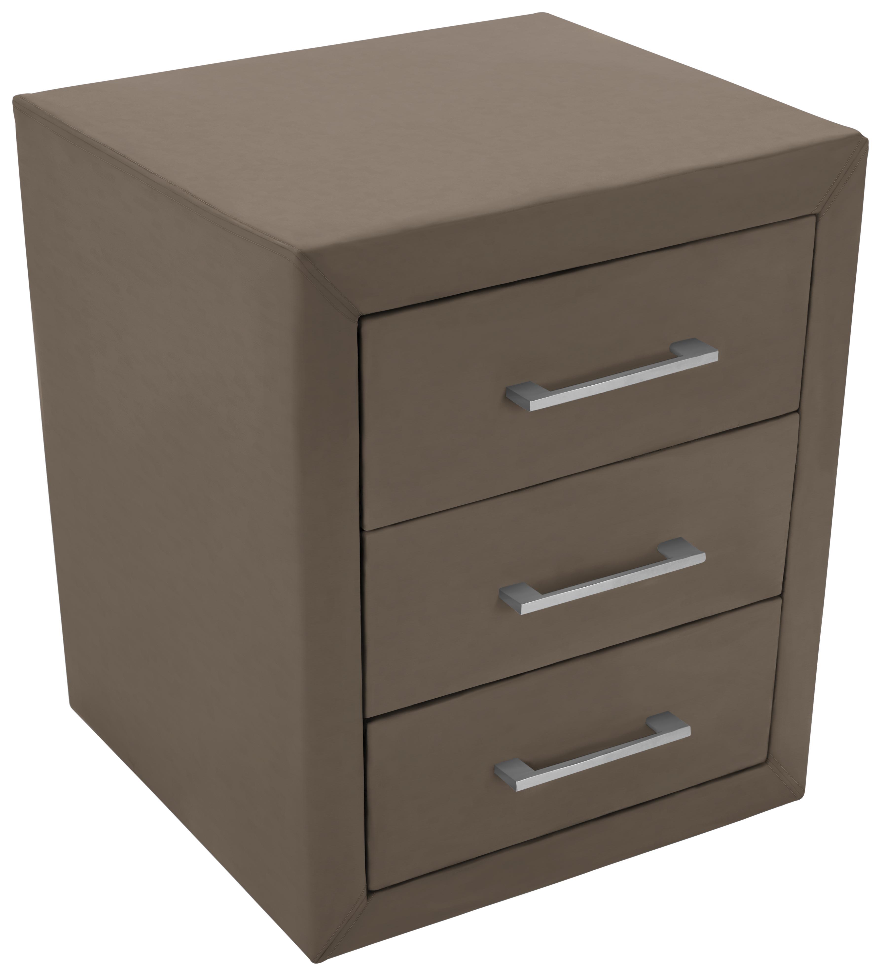 Nachtkästchen Tina - Schlammfarben, KONVENTIONELL, Textil (56/60/40,5cm)