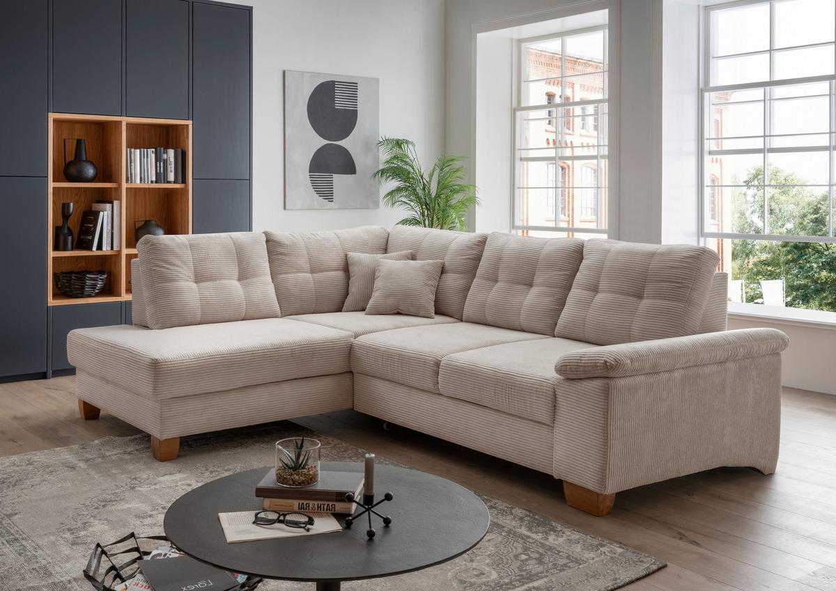 Ecksofa Brizzini, Beige S: 206x274 Cm - Beige/Naturfarben, MODERN, Textil (206/274cm) - Livetastic