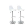 Barhocker-2er Set Scandi höhenverstellbar mit Lehne - Chromfarben/Weiß, MODERN, Kunststoff/Textil (41,5/84-104/37,5cm) - MID.YOU