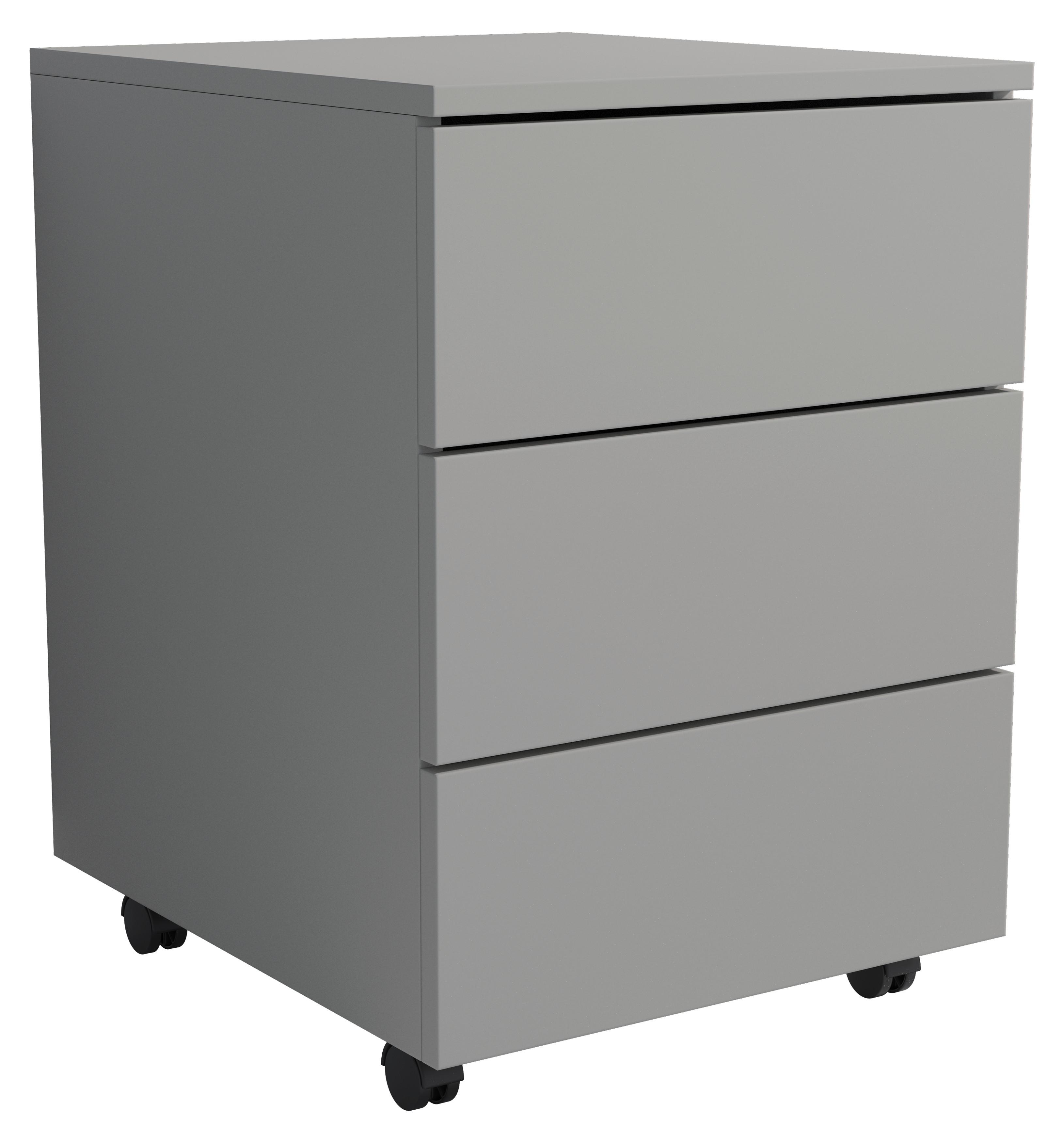 Rollcontainer Dalosa Grau B: 39 cm - Schwarz/Grau, Design, Holzwerkstoff (39/55/45cm) - MID.YOU