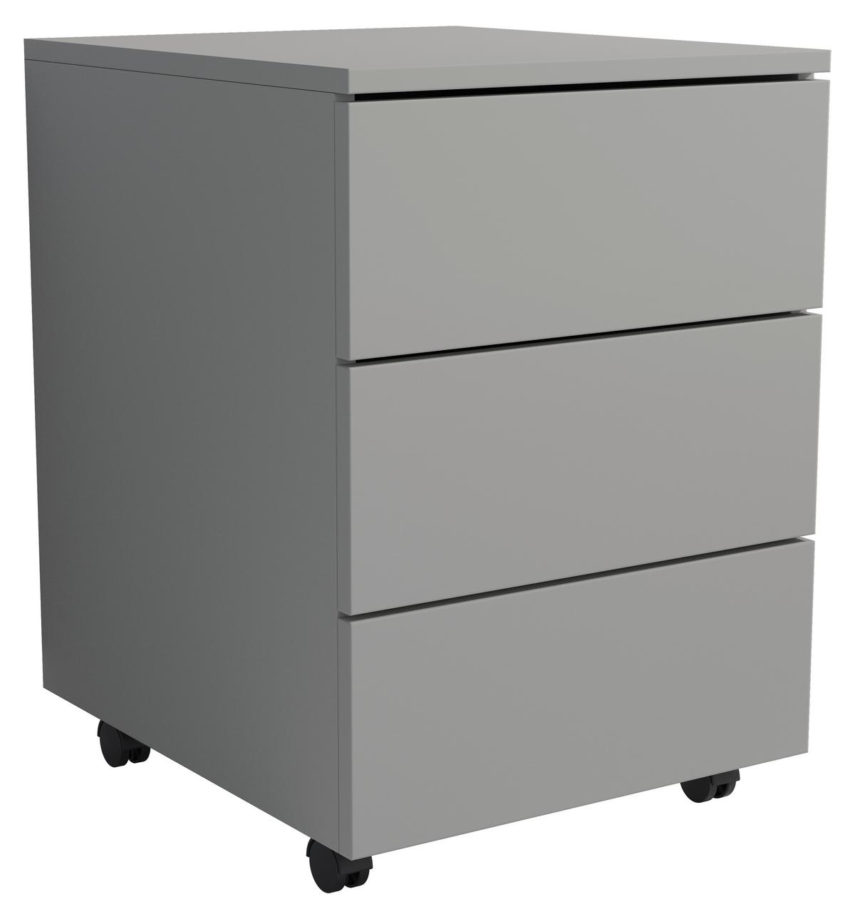 Rollcontainer Dalosa Grau B: 39 cm - Schwarz/Grau, Design, Holzwerkstoff (39/55/45cm) - MID.YOU