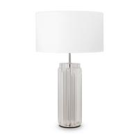 Tischleuchte Muse - Chromfarben/Weiß, Trend, Glas/Textil (32/52cm) - MAYTONI