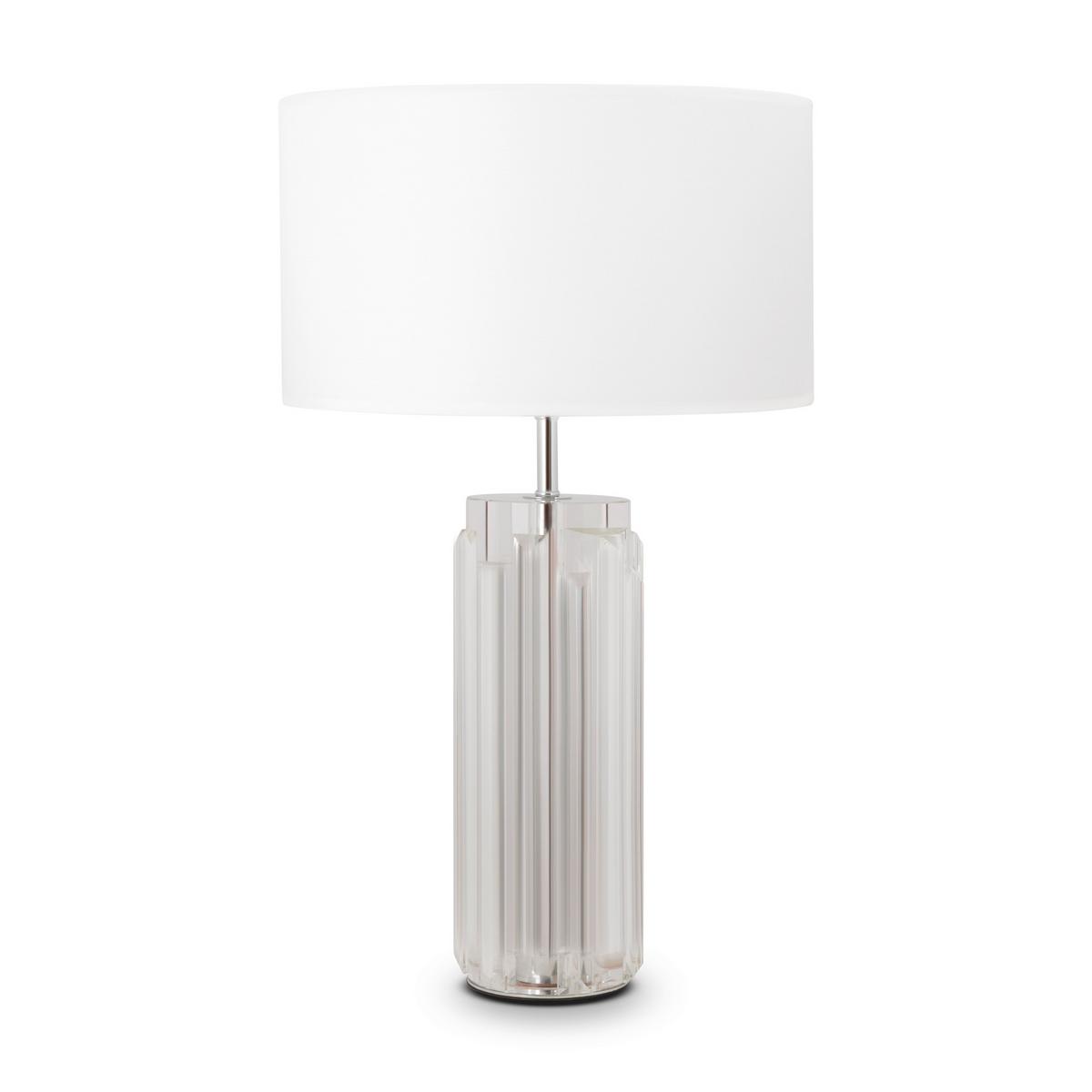 Tischleuchte Muse - Chromfarben/Weiß, Trend, Glas/Textil (32/52cm) - MAYTONI