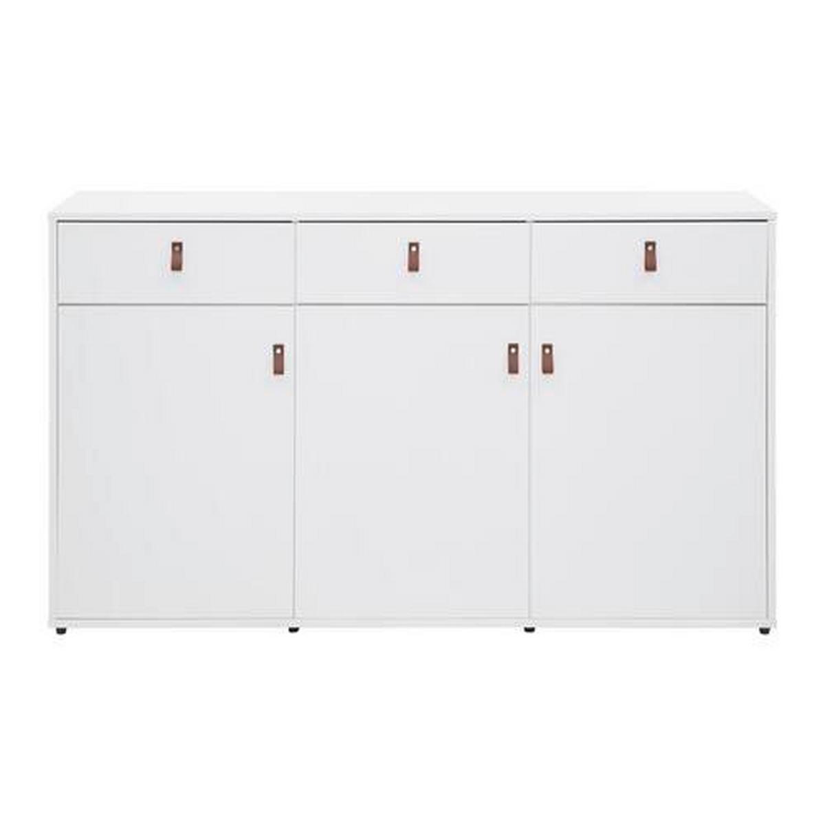 Komoda MICK - bílá/černá, Moderní, textil/plast (138/80/40cm) - Bessagi Home