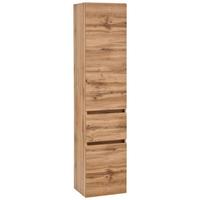 Badezimmer Hochschrank Kopenhagen Bxh 40x180 Cm - Eichefarben/Silberfarben, KONVENTIONELL, Holzwerkstoff (40/180/35cm) - Held