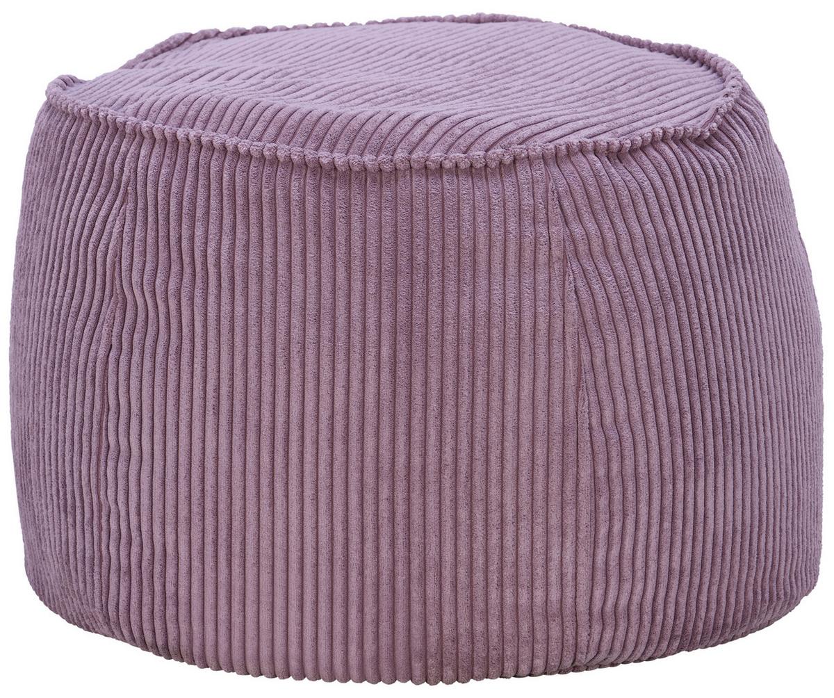 Hocker Regina Cord Lila Sitz Gepolstert - Lila, MODERN, Textil (38/60cm)