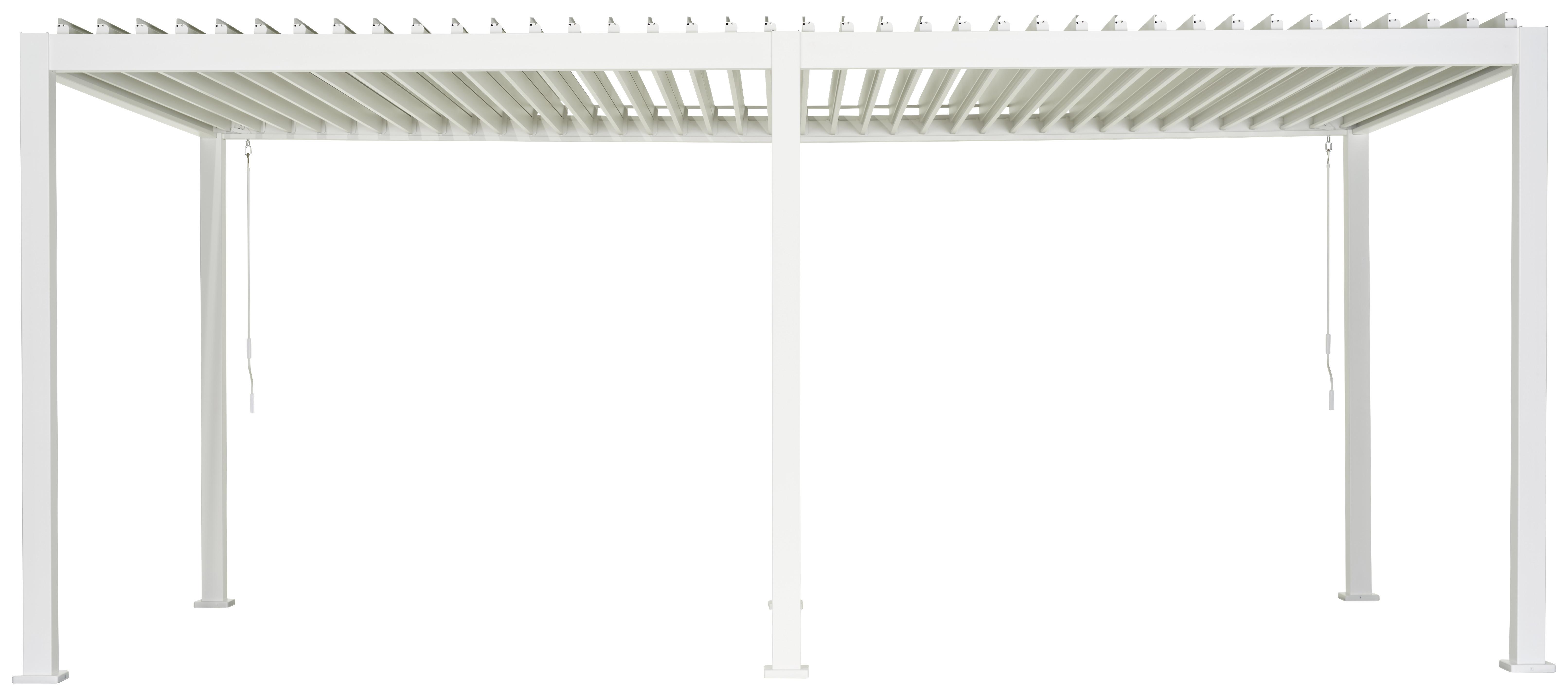 Pavillon Mirador 6x2,5x3 M mit Kippbaren Dachlamellen - Weiß, Basics, Metall (600/250/300cm) - MID.YOU