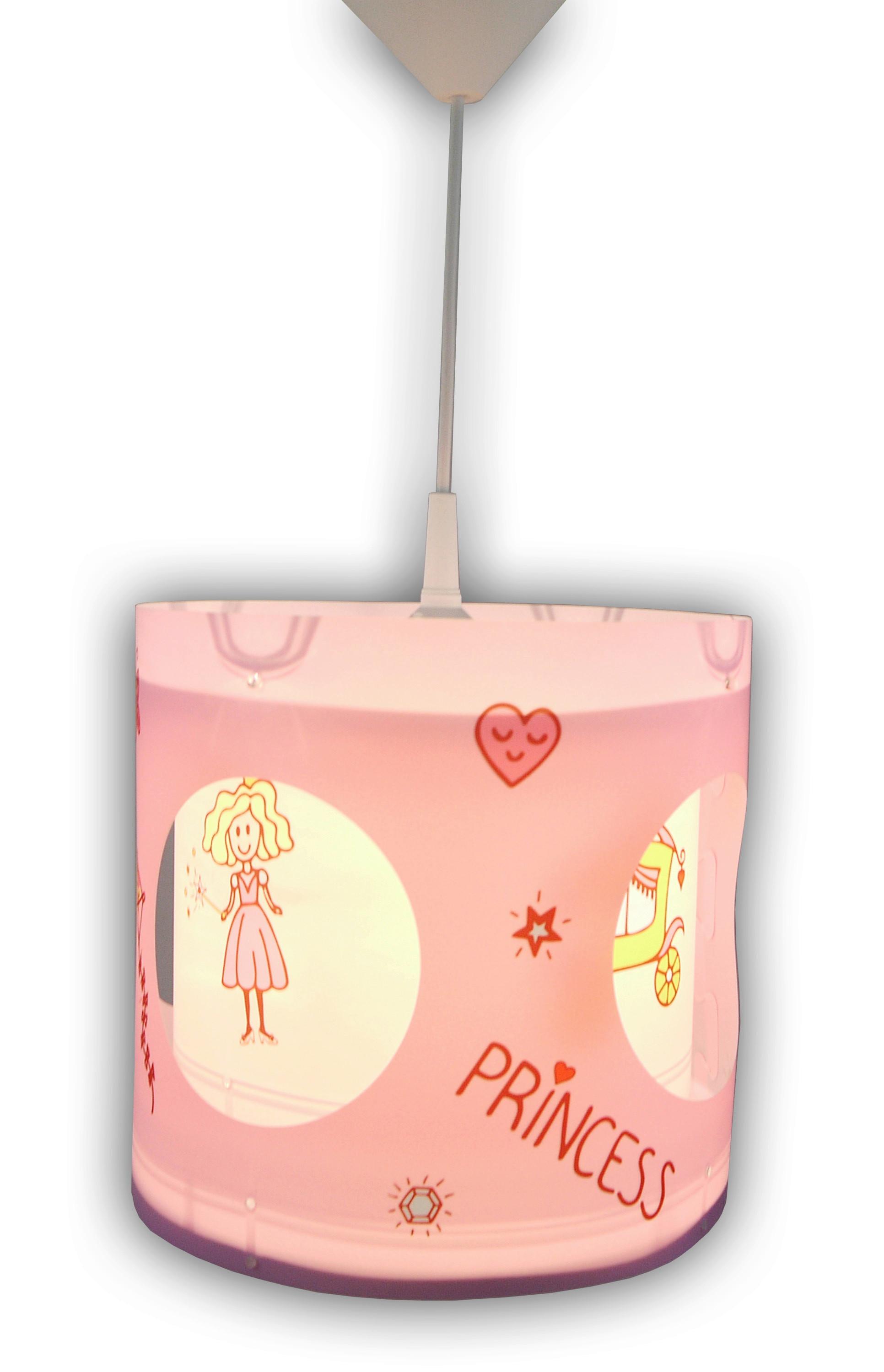 Kinderhängeleuchte Prinzessin 1-Flammig Drehbar - Multicolor/Rosa, Trend, Kunststoff (25/27cm) - Niermann