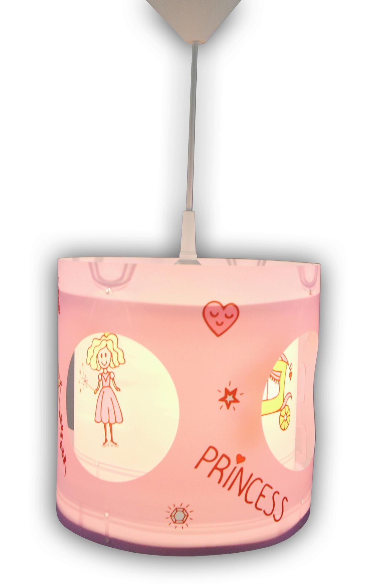 Kinderhängeleuchte Prinzessin 1-Flammig drehbar - Multicolor/Rosa, Trend, Kunststoff (25/27cm) - Niermann