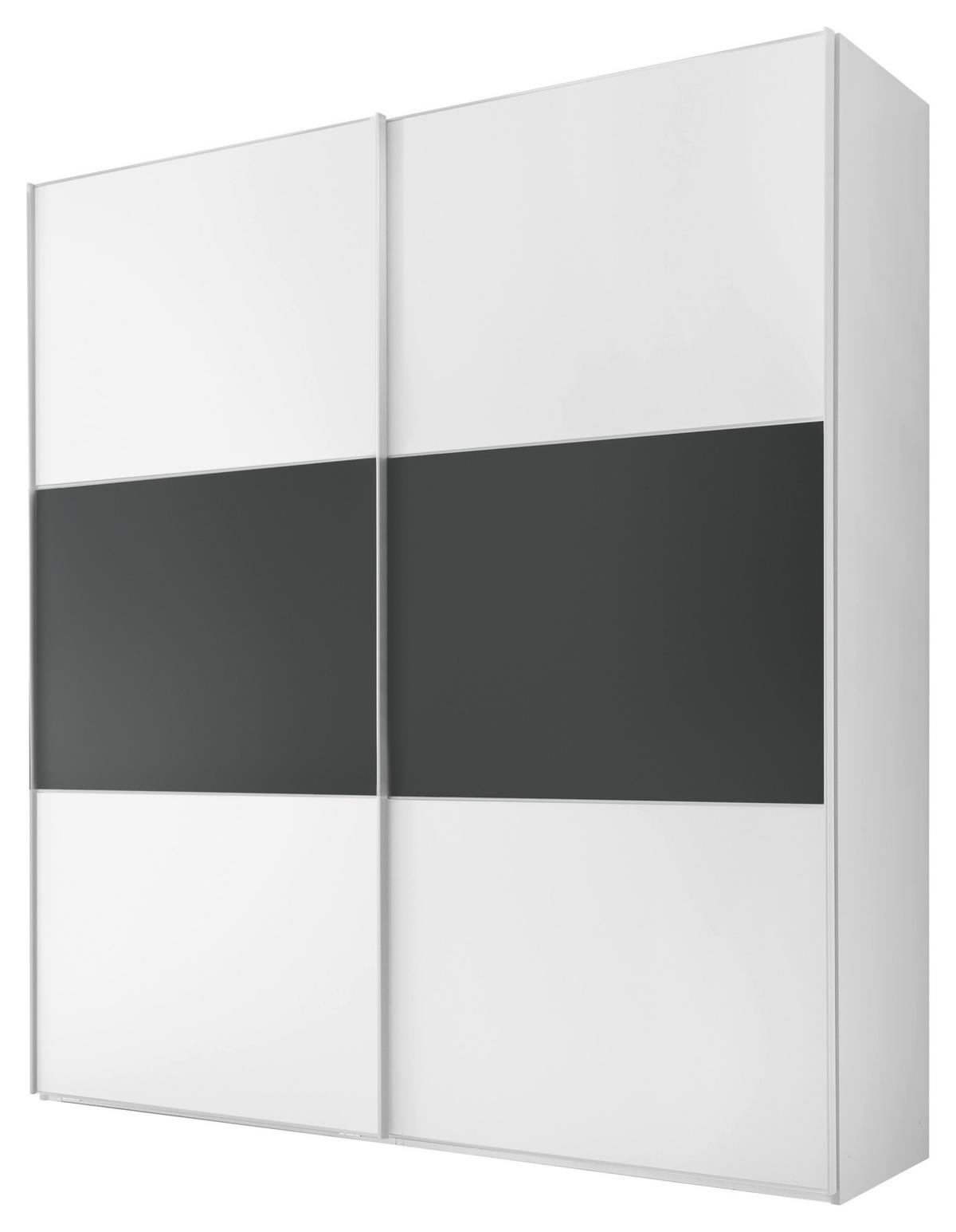 Schwebetürenschrank 188cm Includo, Weiß/Anthrazit - Anthrazit/Weiß, Design, Holzwerkstoff (188/222/68cm) - MID.YOU