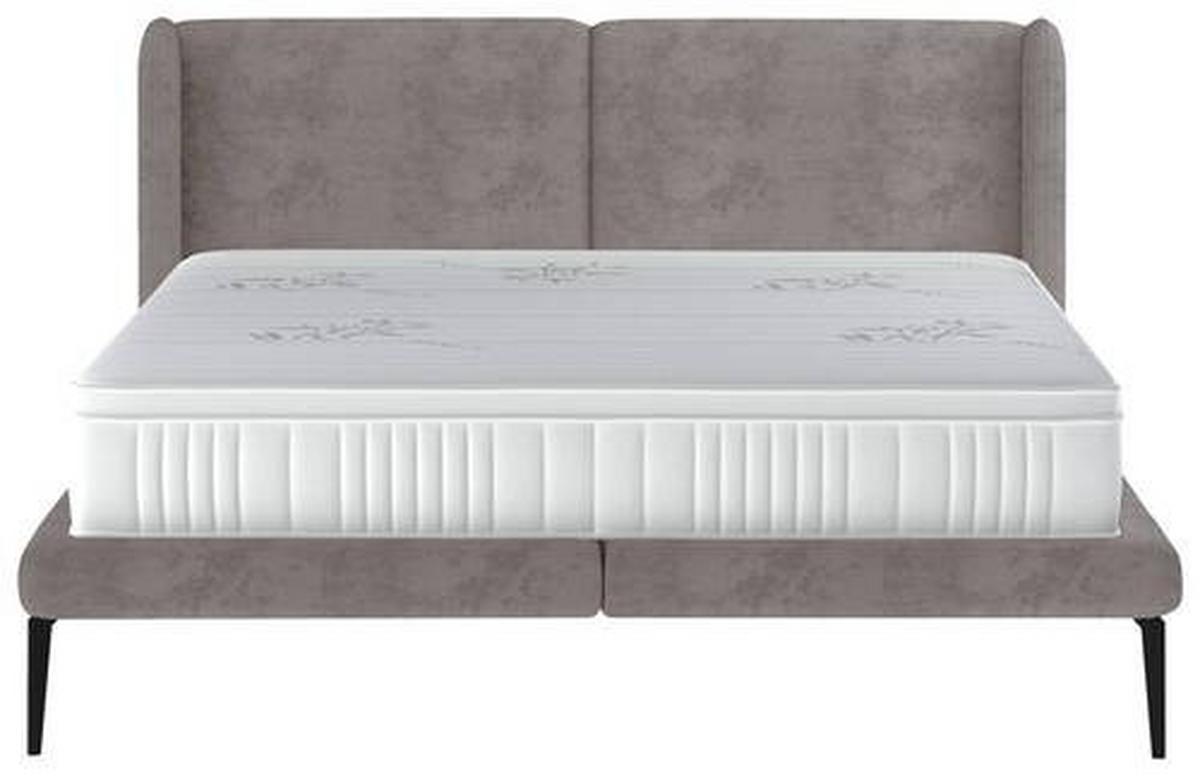 Polsterbett +matratze 180x200 Tessina Sorisso Dunkelgrau - Dunkelgrau/Schwarz, MODERN, Textil (180/200cm) - Livetastic