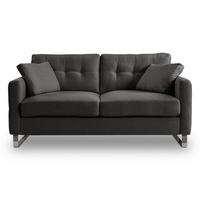 2-Sitzer-Sofa Hera Grau B: 172cm - Chromfarben/Grau, Basics, Holz/Textil (172/92/94cm) - MID.YOU