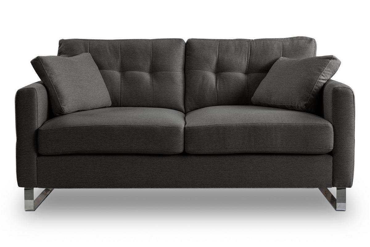 2-Sitzer-Sofa Hera Grau B: 172cm - Chromfarben/Grau, Basics, Holz/Textil (172/92/94cm) - MID.YOU