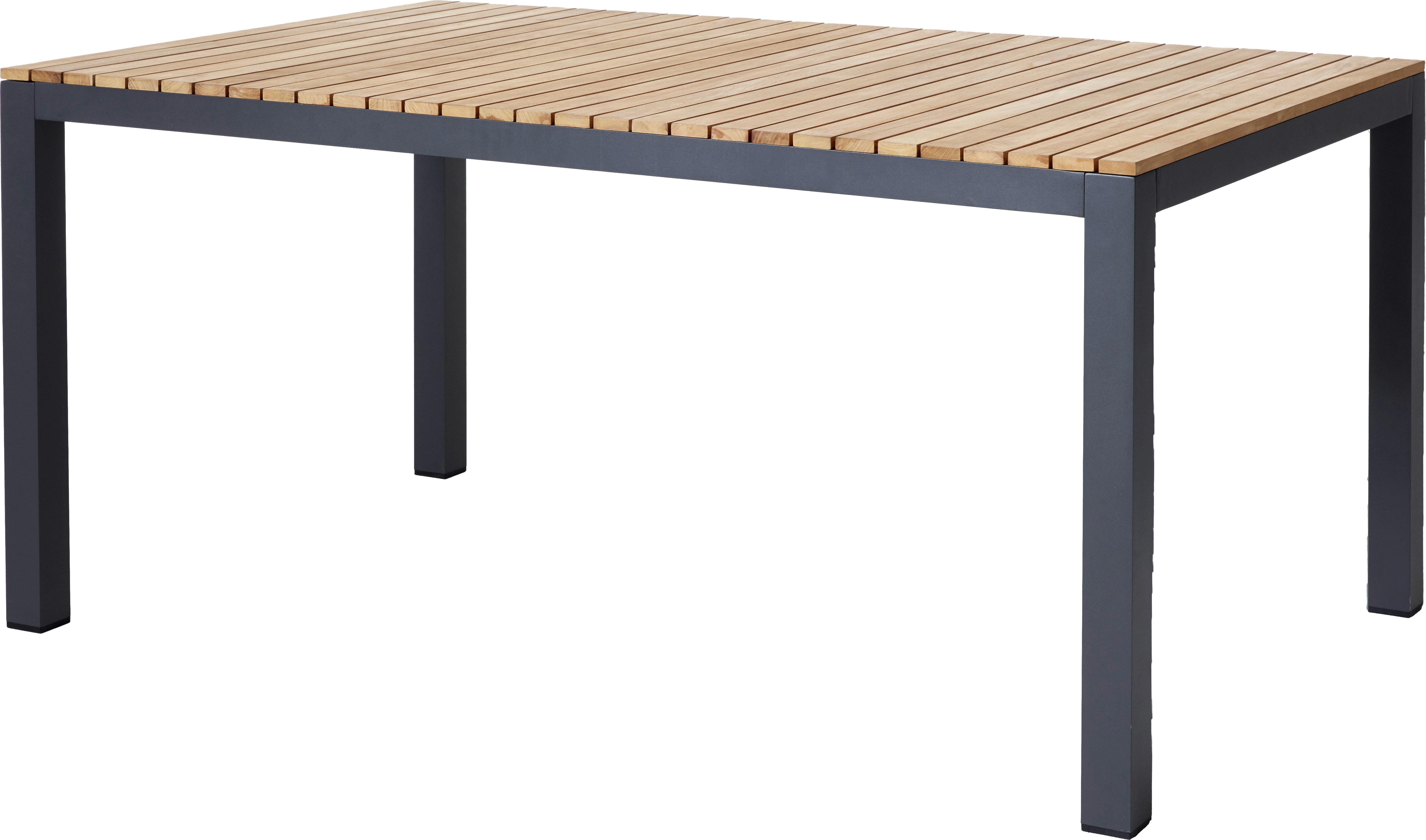 Gartentisch Mood Extreme Teakholz/Metall L 167,5 cm - Anthrazit/Teakfarben, KONVENTIONELL, Holz/Metall (167,5/100/74cm) - Gardenson