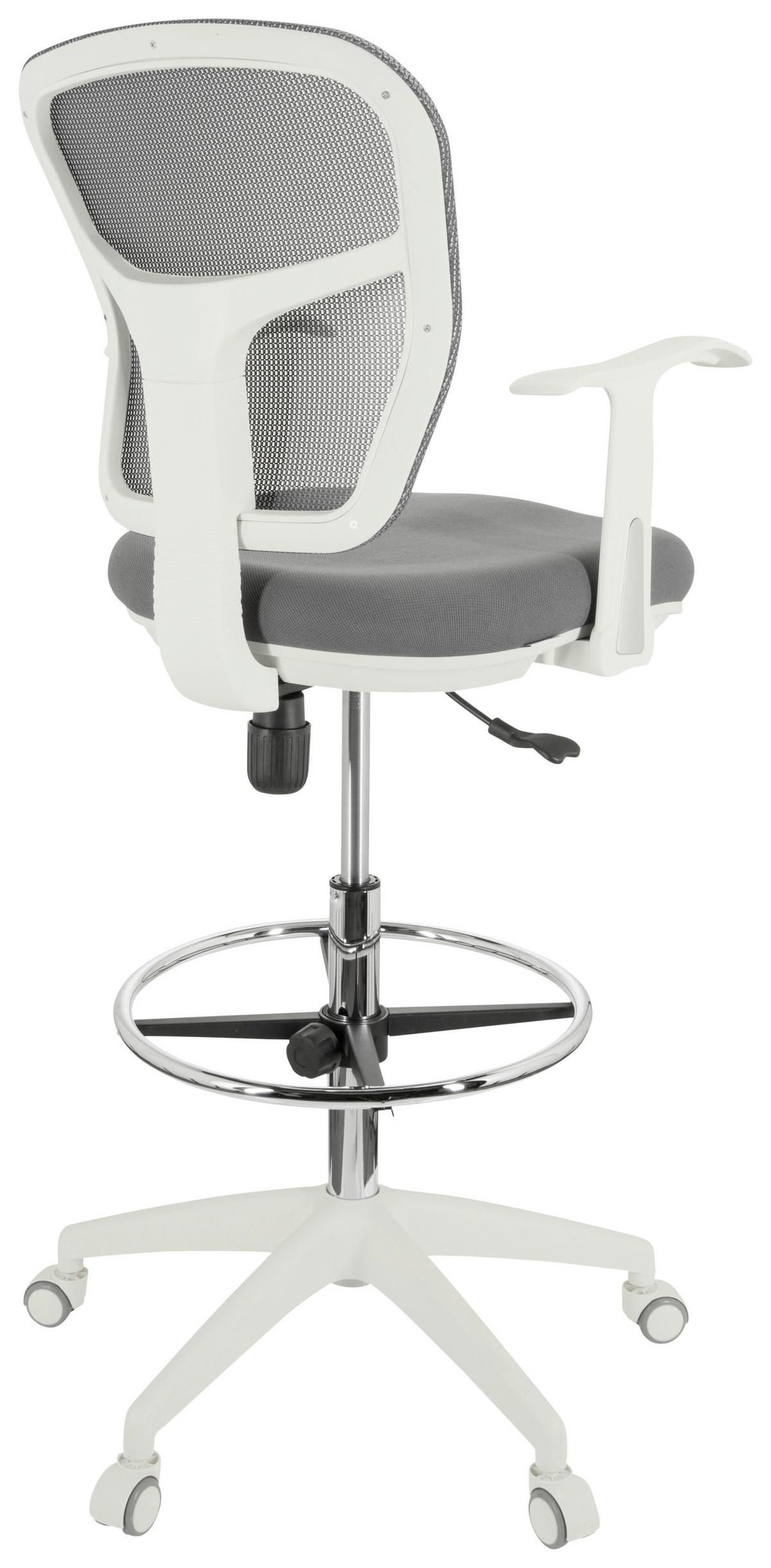 Bürostuhl Top Work 108 W Grau/weiß Bis 120 Kg - Weiß/Grau, Basics, Kunststoff/Textil (68/115/55cm) - MID.YOU