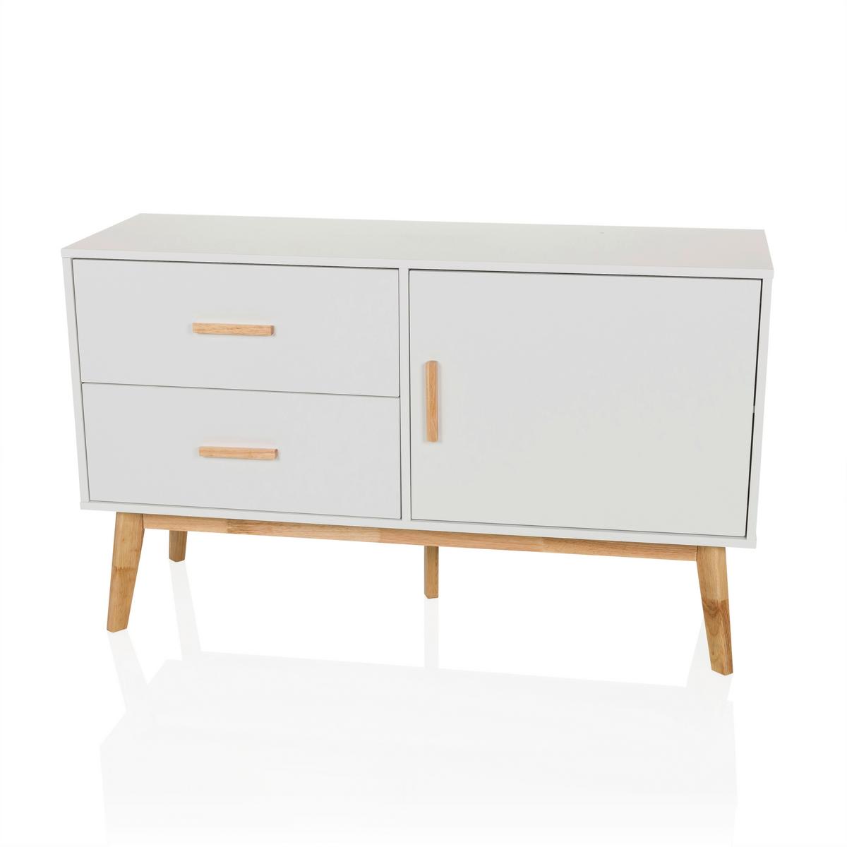Sideboard Tarolo Weiß B: 120 Cm - Hellbraun/Weiß, MODERN, Holzwerkstoff (120/72/40cm) - MID.YOU