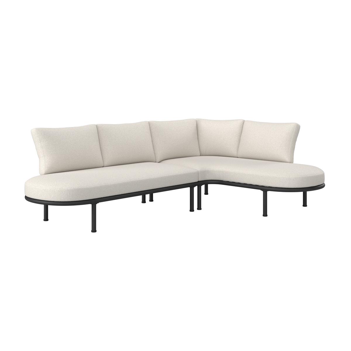 TERASOVÁ SEDACÍ SOUPRAVA CHARLOTTA - černá/krémová, Moderní, kov/textil (242,5/78/75,5cm) - Bessagi Garden