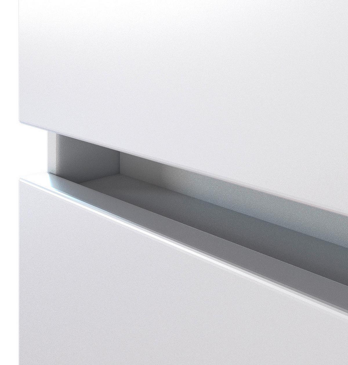 Hochschrank mit Türdämpfung Pienza 40cm Weiß Dekor - Silberfarben/Weiß, Basics, Holzwerkstoff (40/185/35cm) - Held