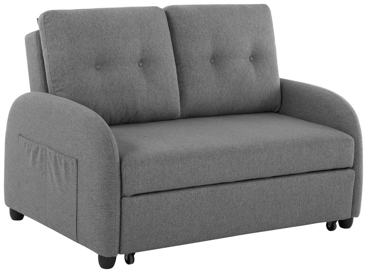 Rozkladacia pohovka COSMO, tmavosivá, max. 240 kg - čierna/tmavosivá, Design, textil/plast (140/94/95cm) - Livetastic