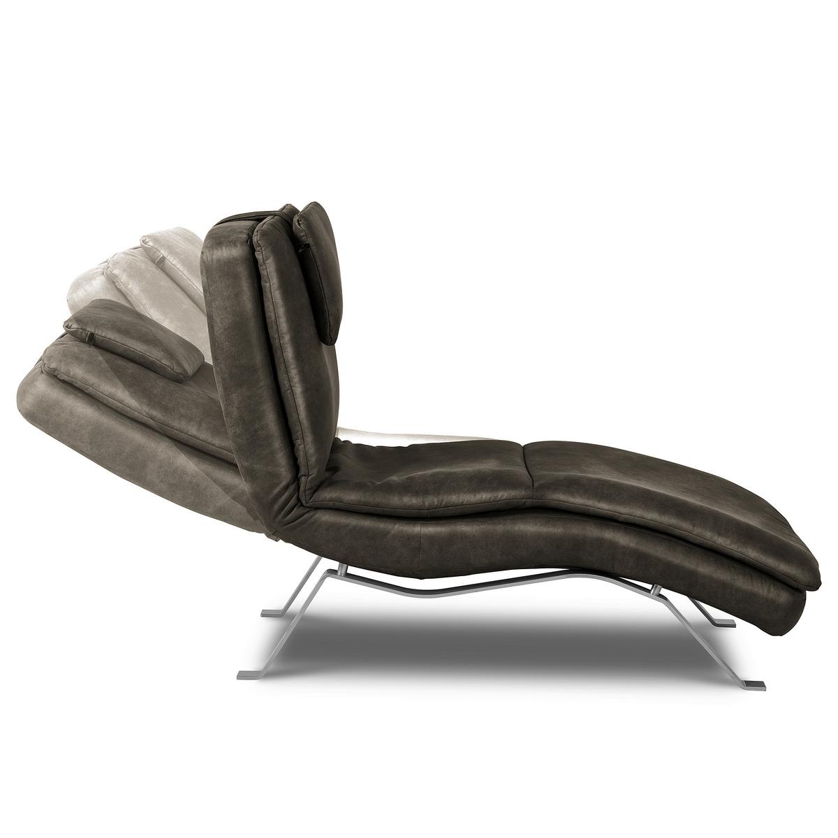 Relaxliege Silver Anthrazit, B: 65cm - Anthrazit/Silberfarben, Design, Textil (65/95/171cm) - Celina Home