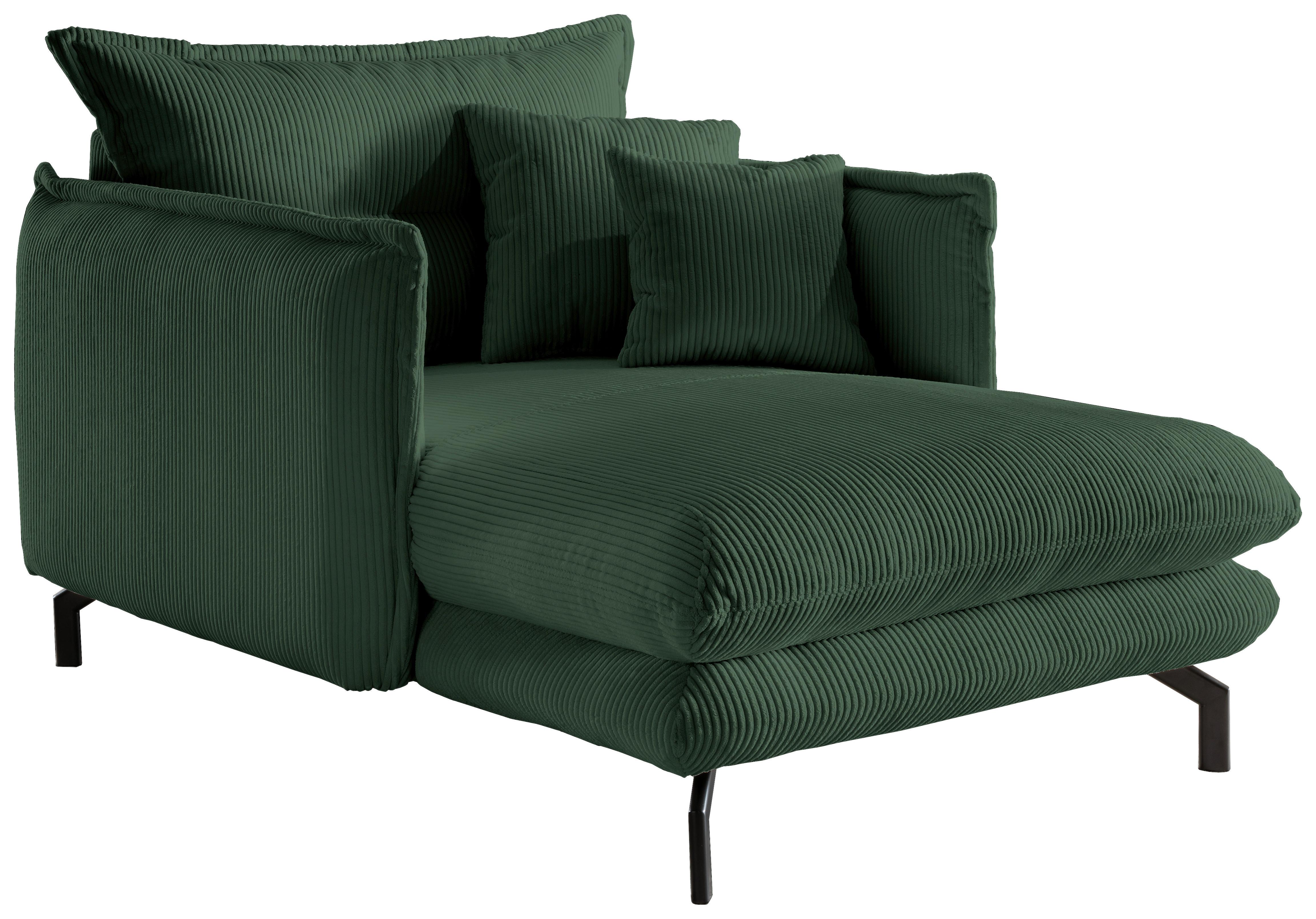 Xxl-sessel Lava Grün B: 111 Cm - Schwarz/Grün, MODERN, Textil (111/101/167cm) - Livetastic