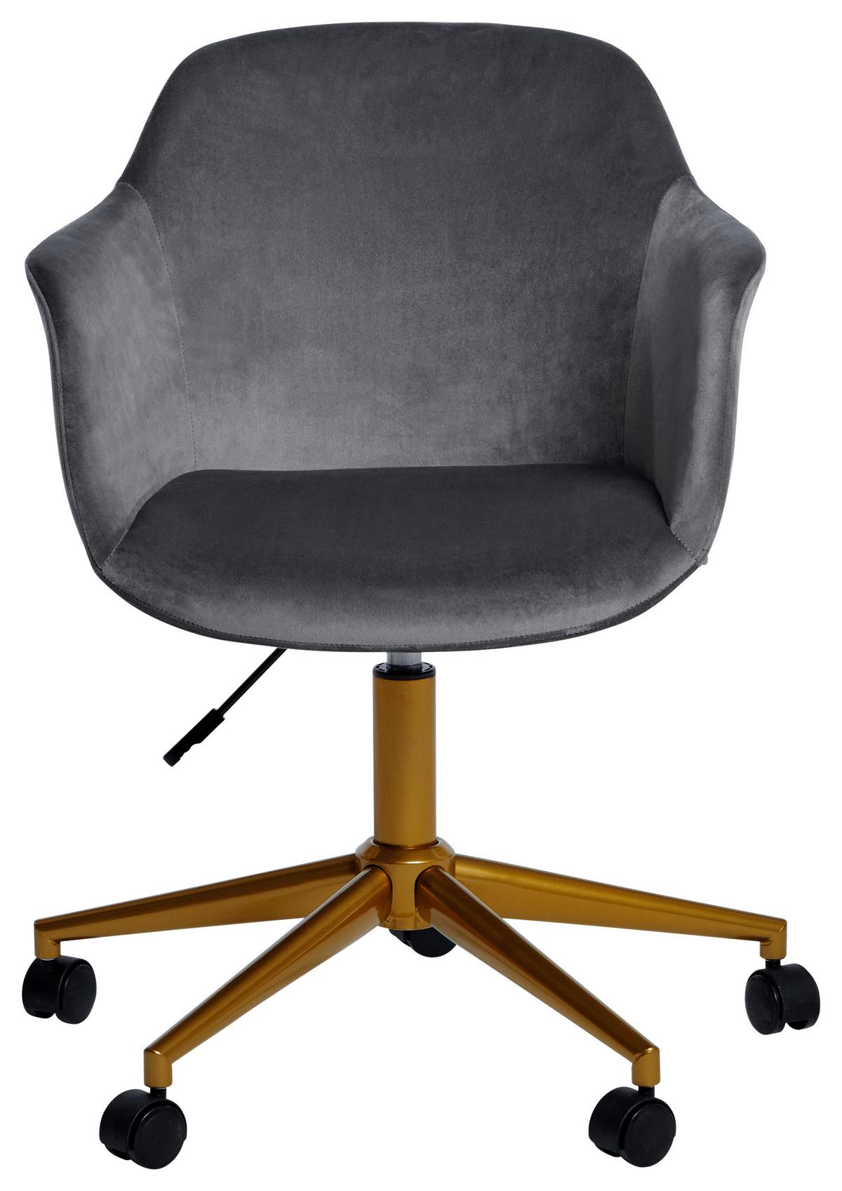 Drehstuhl Shell Worx - Goldfarben/Grau, MODERN, Kunststoff/Textil (56,5/59/78-87cm) - Livetastic