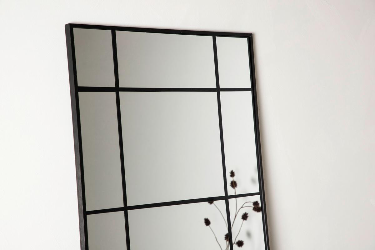 Wandspiegel Lake Schwarz B: 90 cm - Schwarz, MODERN, Glas/Metall (90/180/3cm) - P & B