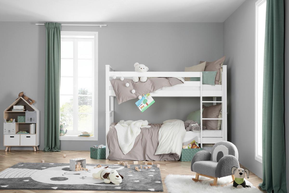 Poschodová posteľ WICKY - biela, Konventionell, drevo (90/200cm)
