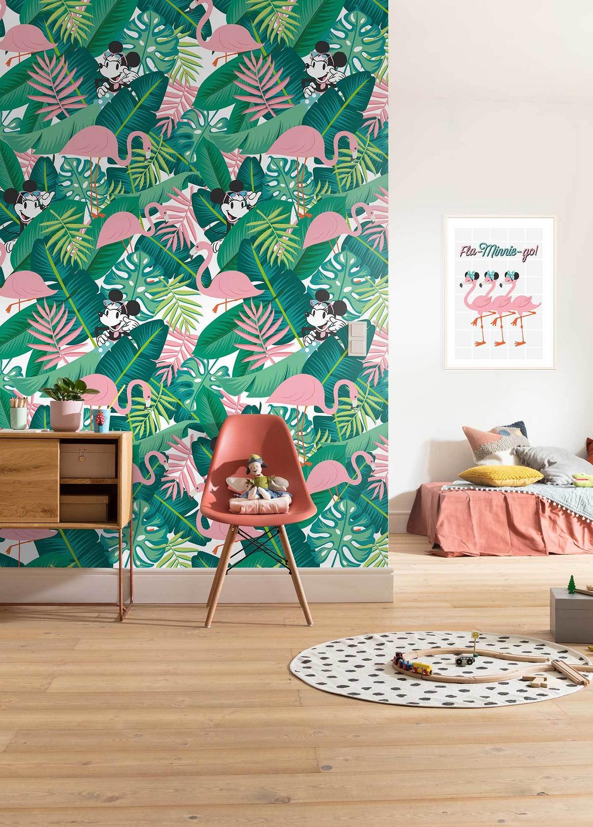 Fototapete Minnie Tropical - Multicolor, Trend, Textil (200/280cm)