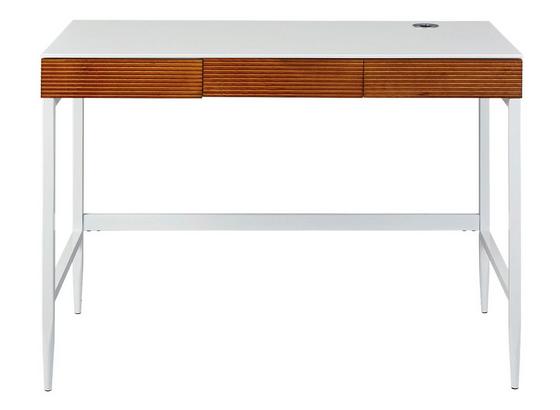 Schreibtisch mit Stauraum B 110cm H 76cm Scandici, Weiß - Eichefarben/Weiß, Basics, Holzwerkstoff/Metall (110/76/55cm) - Livetastic Schreibtisch mit Stauraum B 110cm H 76cm Scandici, Weiß - Eichefarben/Weiß, Basics, Holzwerkstoff/Metall (110/76/55cm) - Livetastic