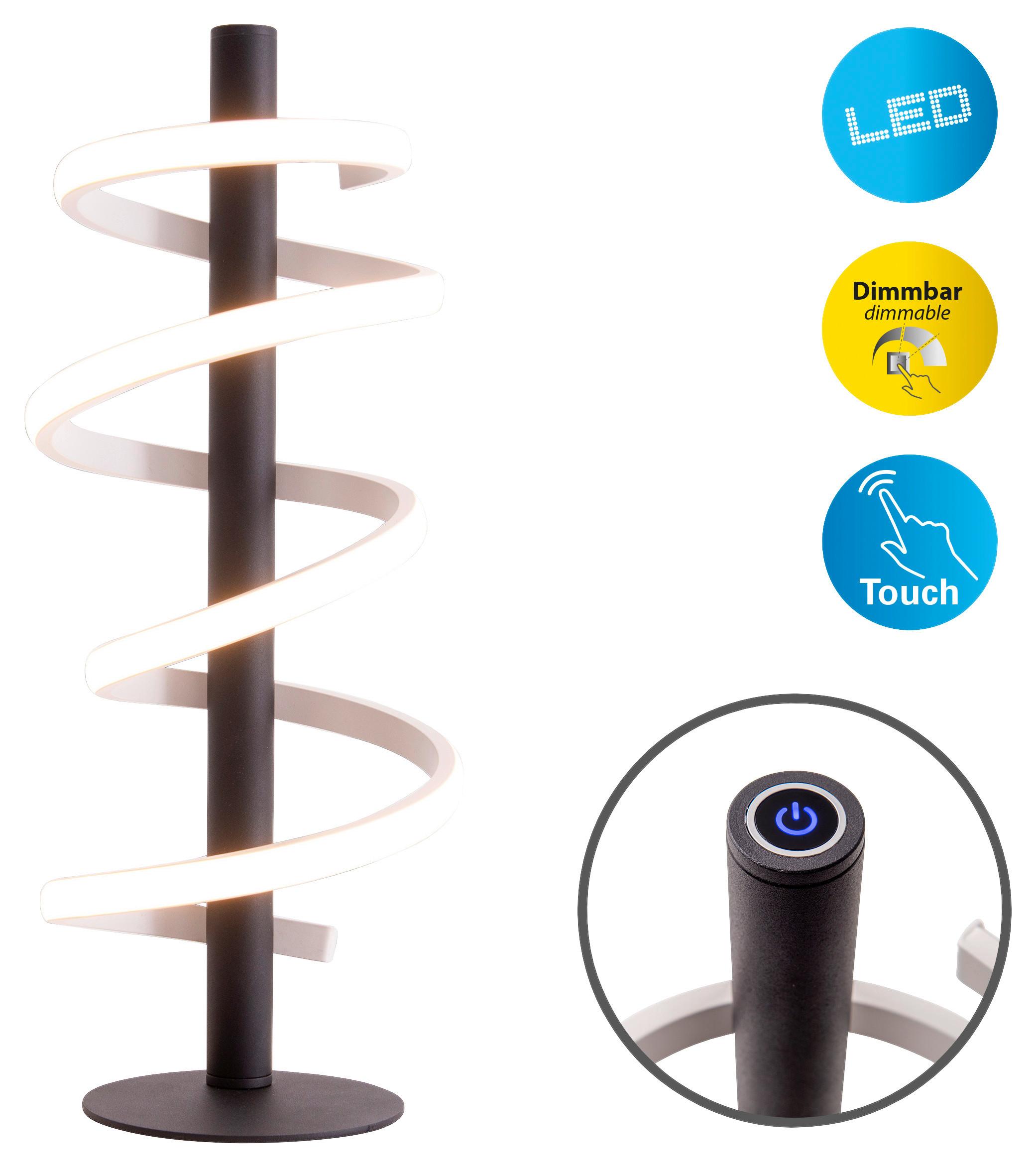 LED-Tischleuchte mit spiralförmigem Lichtband aus Silikon