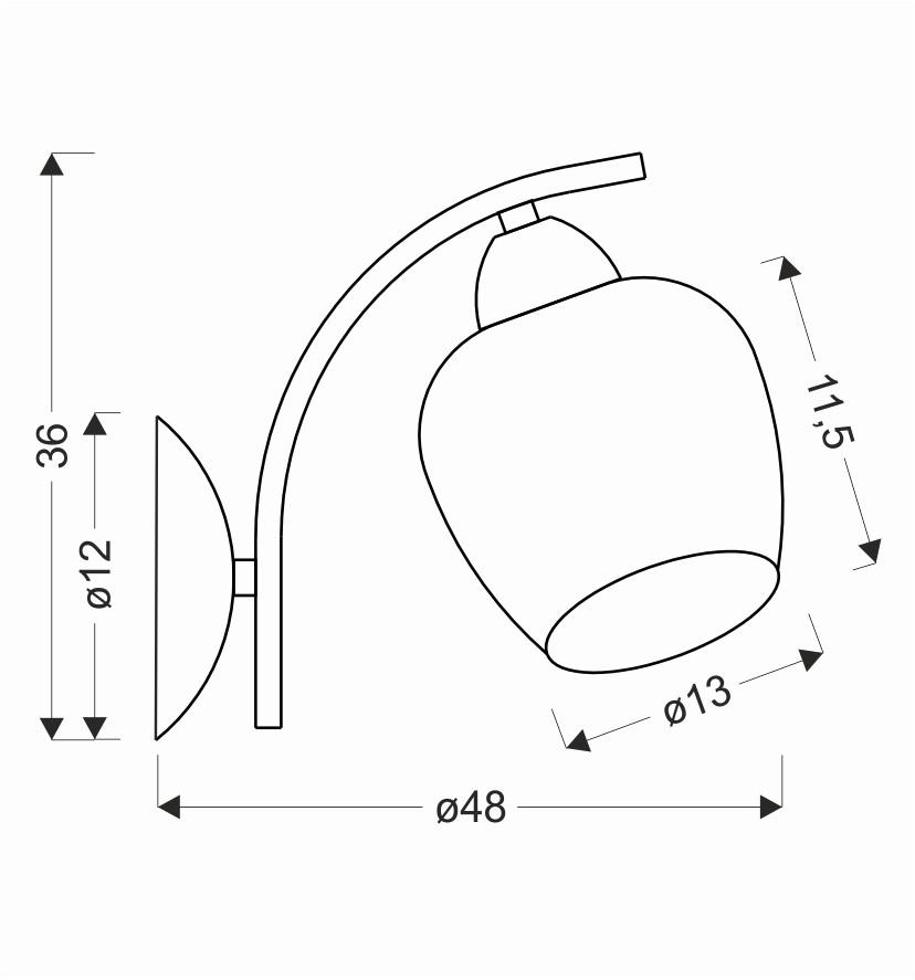 Wandleuchte 21-35301 Merra - Bernsteinfarben/Schwarz, KONVENTIONELL, Metall (12,8/12,5/21,5cm)