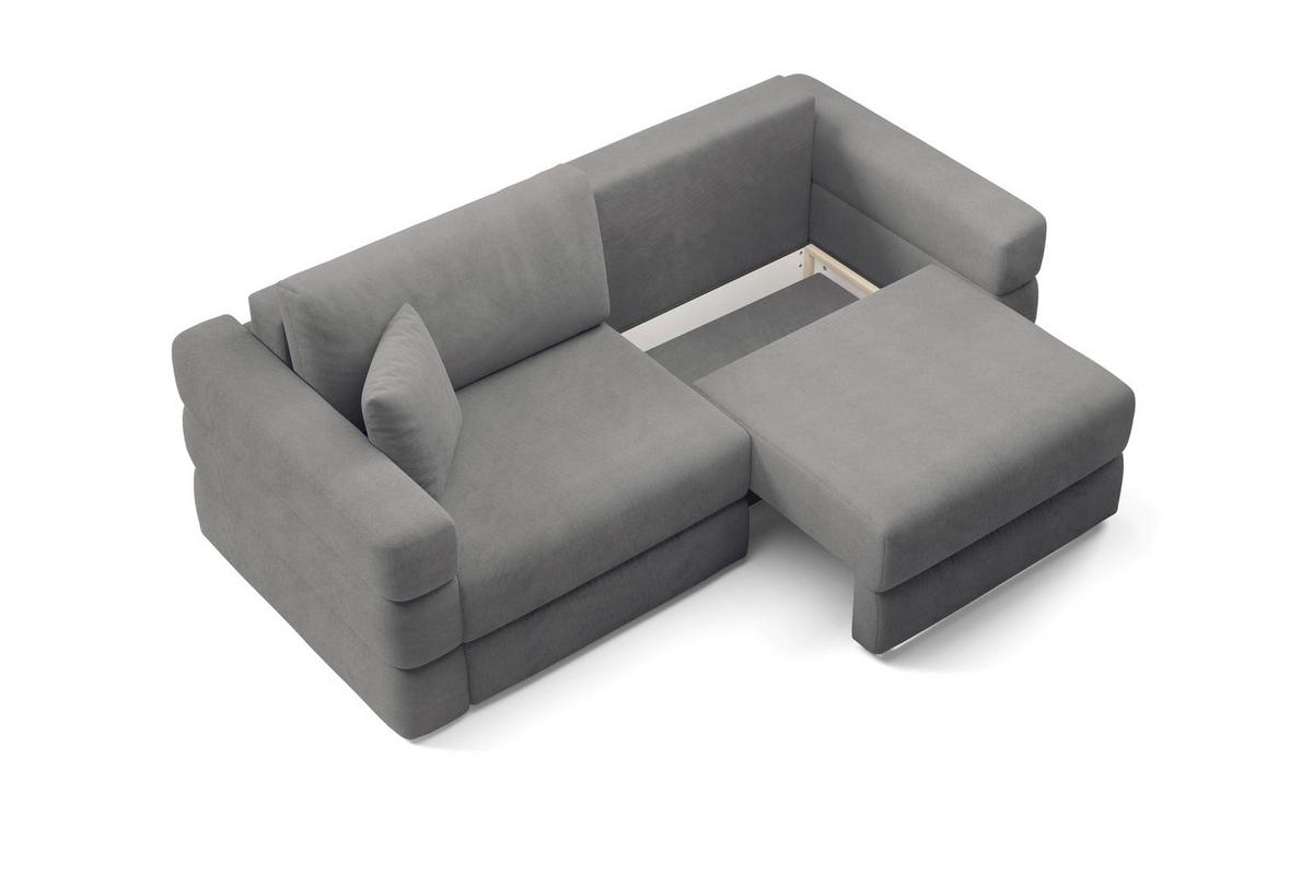 Schlafsofa Terazzo Dunkelgrau B: 254cm - Dunkelgrau/Schwarz, Design, Textil (254/93/167cm) - Livetastic