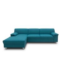 Ecksofa Jamie Armlehnen Petrol Webstoff - Chromfarben/Petrol, KONVENTIONELL, Textil (150/251cm) - MID.YOU