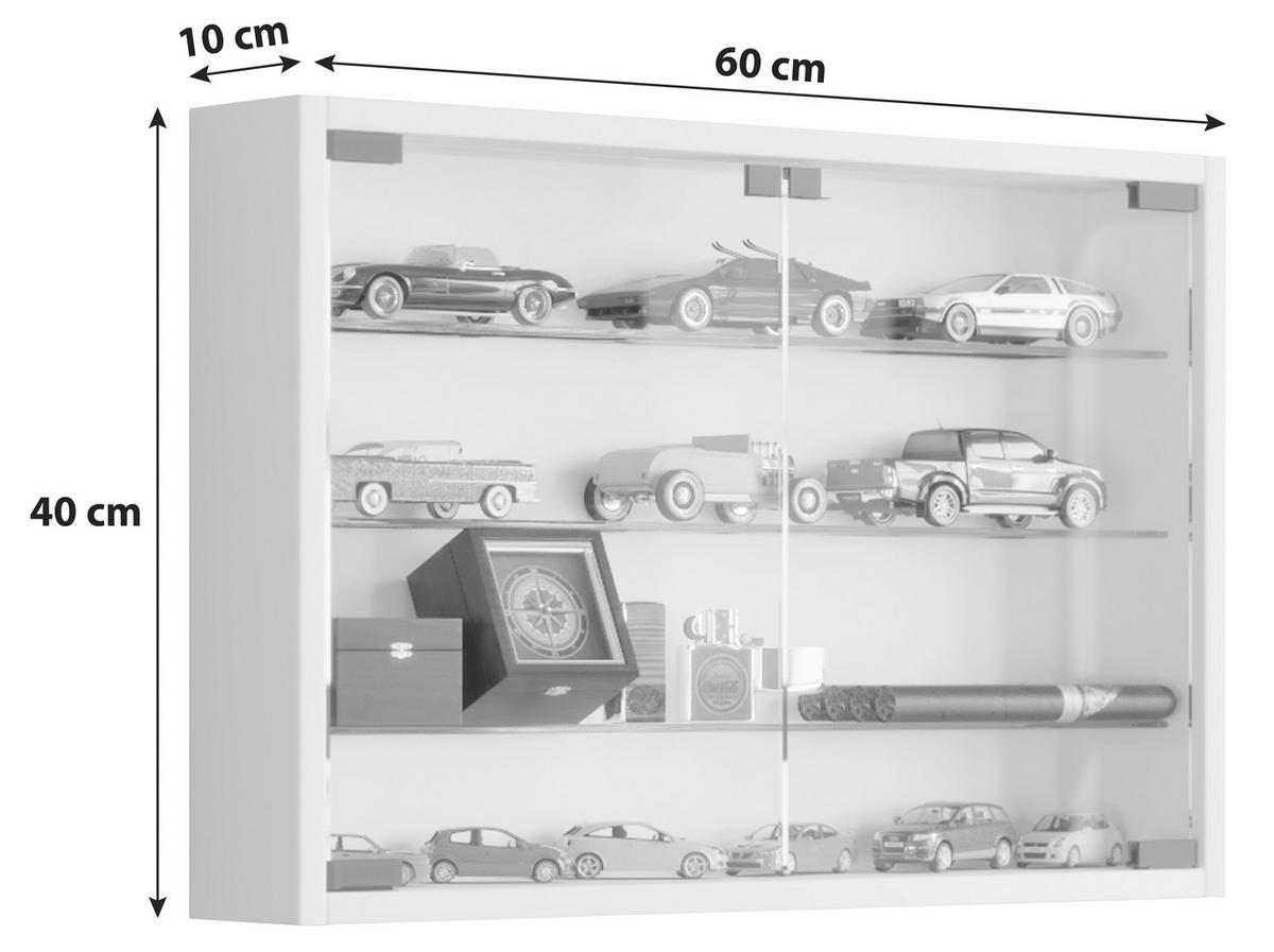 Hängevitrine Mandosa M B: 60cm Schwarz Mit Sicherheitsglas - Transparent/Schwarz, KONVENTIONELL, Glas/Holzwerkstoff (60/40/10cm) - MID.YOU