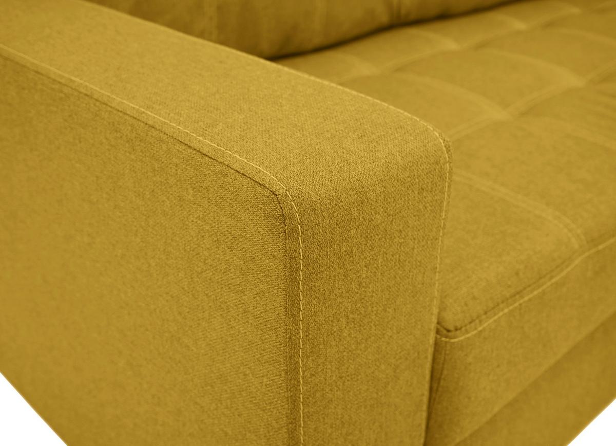 Eckschlafsofa Mediolan Senfgelb S: 240x160 cm - Senfgelb/Schwarz, Design, Textil (240/160cm) - Livetastic