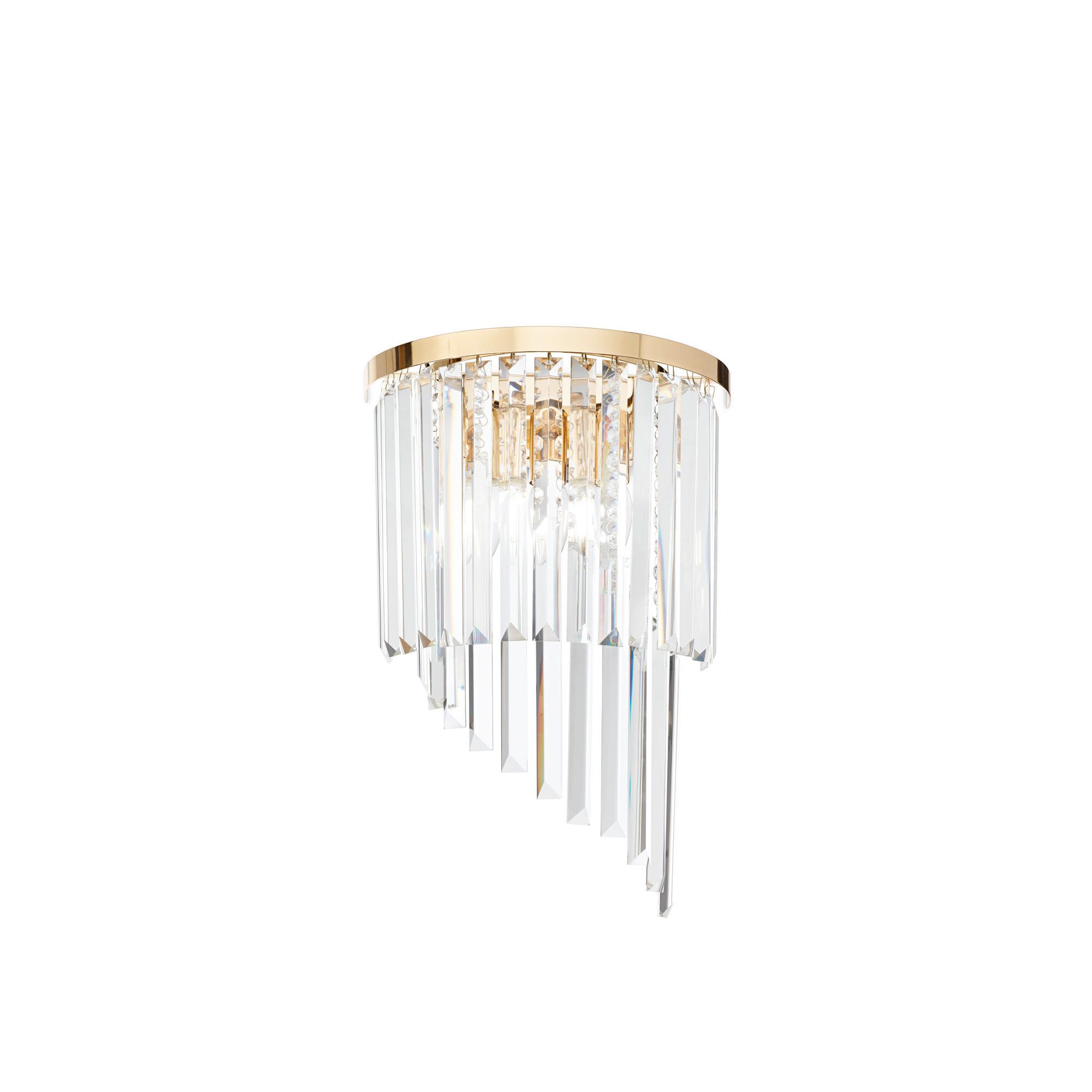 Wandleuchte Oro Goldfarben B: 15 Cm - Goldfarben, KONVENTIONELL, Glas/Metall (30/15/45cm) - Ideal Lux