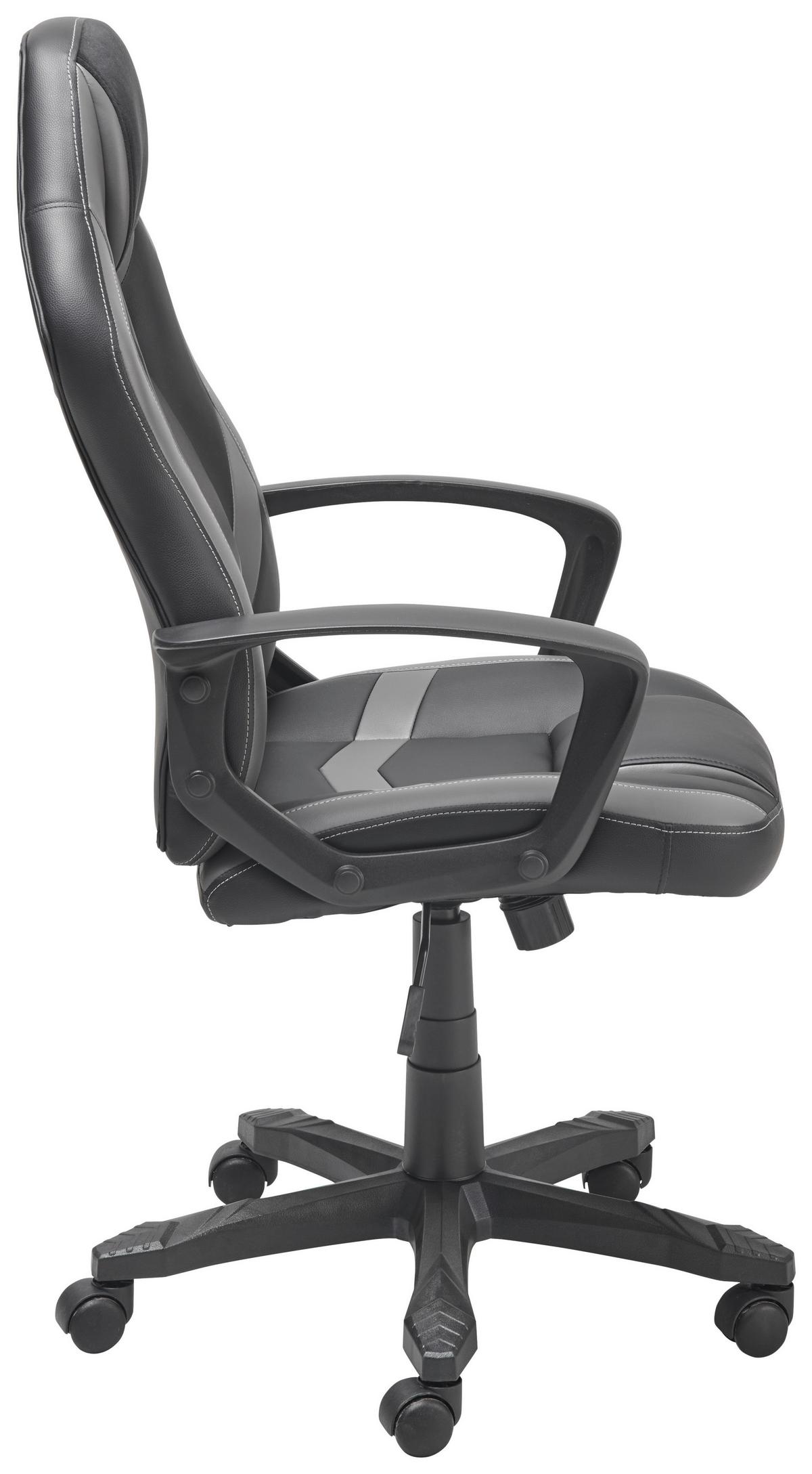 Gamingstuhl Francisco - Schwarz/Grau, LIFESTYLE, Kunststoff/Textil (60/107-117/69cm) - MID.YOU