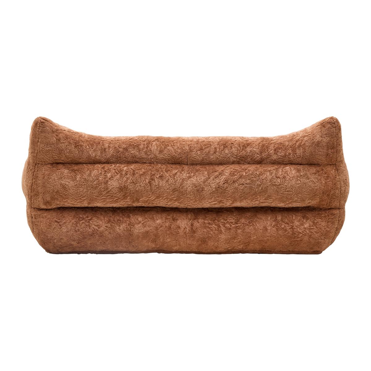 Dvojmiestna pohovka LENI, hnedá umelá kožušina - hnedá, Modern, textil (190/80/92cm) - Mömax